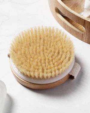 Modern Bamboo Bath Brush Wholesale Skin Exfoliating Body Massager Wooden Shower Brush That Improves Blood Circulation