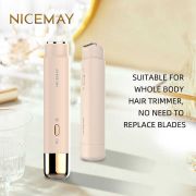 Nicemay 2 in 1 Dual Head Bikini Trimmer IPX6 Waterproof Wet Dry Use Body Women Electric Shaver Facial Hair Remover