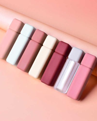 Skin Care Bottle Packaging Lip Gloss Square Cosmetic Container Plastic Pretty Matte Mini Liquid Lipstick Set Makeup Lip Gloss