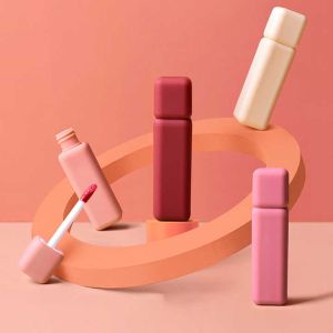 Skin Care Bottle Packaging Lip Gloss Square Cosmetic Container Plastic Pretty Matte Mini Liquid Lipstick Set Makeup Lip Gloss