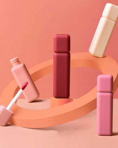 Skin Care Bottle Packaging Lip Gloss Square Cosmetic Container Plastic Pretty Matte Mini Liquid Lipstick Set Makeup Lip Gloss